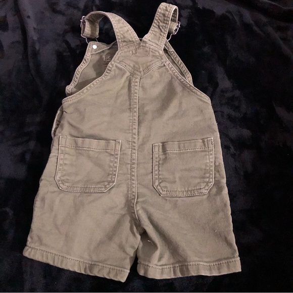 Olive Green Jean Overall Shorts | 2T | EUC - Picture 2 of 4